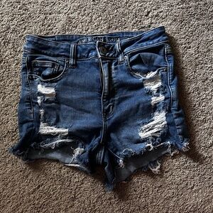 American Eagle Outfitters Women's Distressed Blue Shorts